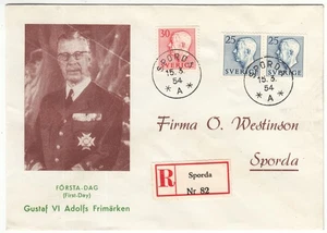 King Gustaf VI Adolf Sweden FDC Cover March 15 1954 - Picture 1 of 1