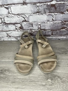 Munro American Tan Beige Leather Strappy Wedge Sandals Women’s Sz 11M US/42EU - Picture 1 of 20