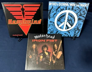 🔥(3) lot MOTORHEAD "Iron Fist" RED VINYL Lemmy Hawkwind UK Press 7" w/PS MINT- - Imagen 1 de 8