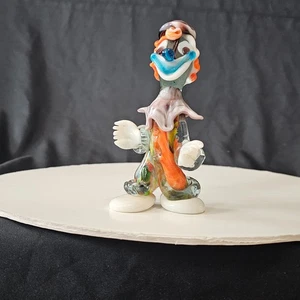Vintage Murano Art Glass Hand Blown Multicolor 6.25" Clown Figurine - Picture 1 of 10