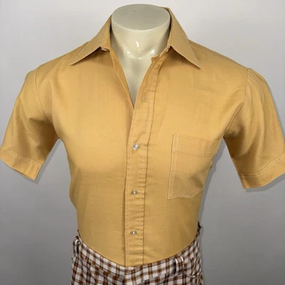 Camisa Braidburn Vintage Años 60 Cónica Rockabilly MCM Rat Pack Marrón Para Hombres Mediana Foto 1 de 4