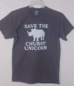 Save The Chubby Unicorn Grey Medium T-Shirt - Picture 1 of 3