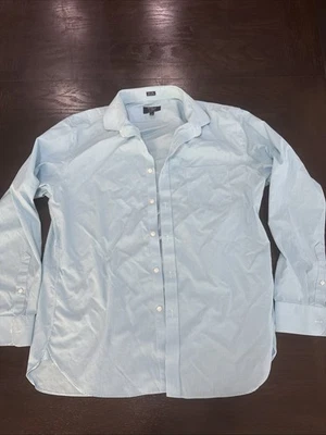 Hombre J. Camisa Crew azul claro a cuadros con botones XL (17-17 1/2 cuello) Foto 1 de 4