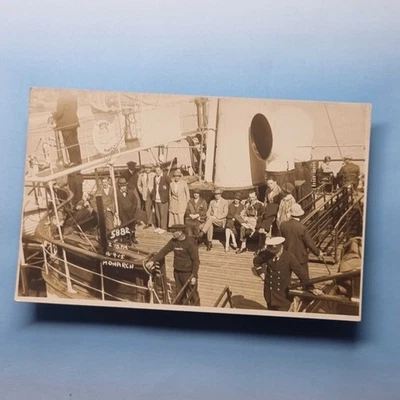 Bournemouth Postcard C1925 Dorset Real Photo Paddlesteamer Monarch Tourists (B) - Image 1 of 2