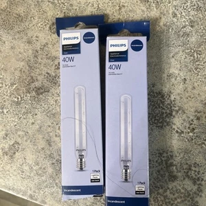 2 Philips Appliance Bulb 40W Clear Intermediate Base T6.5 Light Bulb 120 Volts - Picture 1 of 1