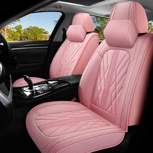 Nappa Leather Waterproof Car 5 Seat Cover Full Set Front Rear Interior Protector - Picture 1 of 39
