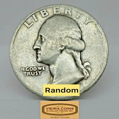 1955 Washington Silver Quarter, Average Circulated 90% Silver - #G11 - Image 1 of 2