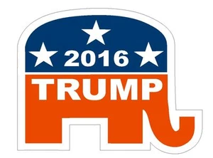 Trump Bumper Sticker or Helmet Sticker 2016 GOP Republican Party Elephant D843 - Picture 1 of 1