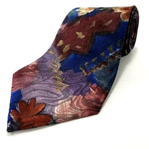 Corbata De Colección Geoffrey Beene Lujo Colorida Abstracta Estampado Floral 58" x 3.75" - Imagen 1 de 6