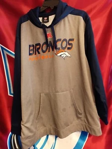 NFL Denver Broncos Grey/Blue XL Hoodie Long-Sleeve - Picture 1 of 2