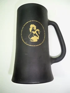 Vintage 1960s Playboy Club Gold Key Satin Black Matte Finish Mug Cup - Picture 1 of 6