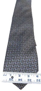 Bruno Piattelli Mens Gray/Blue Tie Geometric Designs  100% Silk - 4" x 64" - Picture 1 of 7