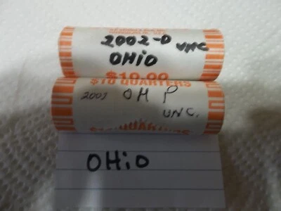 2002 Ohio P & D State quarter rolls mint rolls   FREE SHIP! - Image 1 of 3