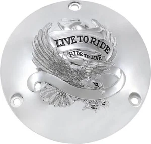 Drag Live to Ride Derby Cover For Harley Davidson FLH 1340 1979-1984 Chrome - Picture 1 of 2
