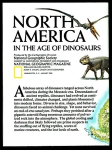 1993-1 January NORTH AMERICA IN AGE OF DINOSAURS National Geographic Map EUC A3+ - Picture 1 of 4