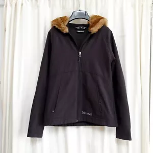 Giacca Softshell Donna Marmot Davos S Nera Pelliccia Ecopelliccia Small - Foto 1 di 8