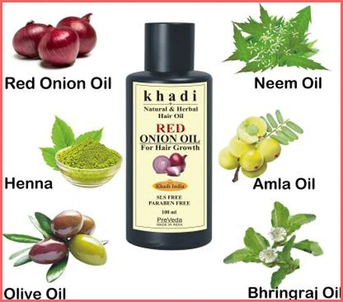 Khadi Red Onion Fast Hair Growth Oil with Natural & Premium Herbal Oil - 100 ML - Image 1 of 3