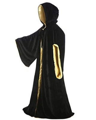 Bata de mago de terciopelo capa de Halloween disfraz de disfraz de fantasía Foto 1 de 4