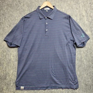 Peter Millar Hemd Herren XL lila gestreift Polo Golf Interlachen Country Club - Bild 1 von 9