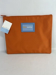 BRAND NEW Real Simple Cloth Padded Zipper Pouch-ORANGE - Picture 1 of 9