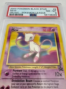 Pokémon TCG: Mew #8 NON-HOLO Pomo Black Star Pokémon League 2000 PSA 8 - Picture 1 of 3
