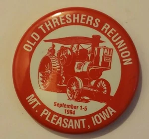 MIDWEST OLD THRESHERS Reunion 1994 Mt. Pleasant, Iowa Pin Button - Picture 1 of 3