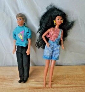 Vintage Ken Doll 1968 W/ Cloths And Barbie Doll 1966 W/Black Hair And Cloths - Picture 1 of 7