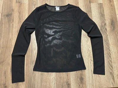 Camisa Venus, para mujer talla XS, negra, manga larga, transparente  Foto 1 de 4