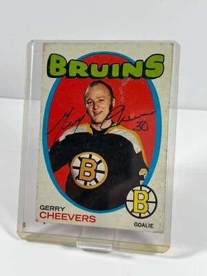 SIGNED - 1971-72 Topps - #54 Gerry Cheevers - AUTOGRAPHED AUTO - Image 1 of 2