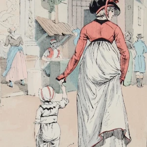 Victorian Era Fashion PARIS Color PRINT 1898 Francois Courboin RUE DU REGARD - Picture 1 of 3