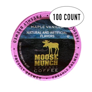 Moose Munch Coffee, Maple Vanilla, 100 Single Serve Cups - Picture 1 of 2