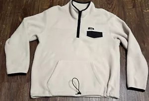 Victoria’s Secret PINK 1/4 Zip Fleece Pullover Jacket Women's Large Beige - Picture 1 of 13