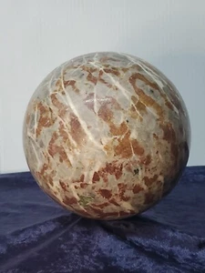 5¾" (146mm)Dia Solid Marble Sphere 10+ lb Natrual Beauty Sunstone? Bacon? 4600g  - Picture 1 of 15