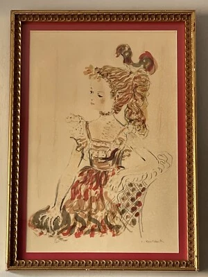 CONSTANTIN TERECHKOVITCH ANTIGUA NIÑA FRANCESA IMPRESIONISTA MODERNA LITOGRAFÍA Foto 1 de 4