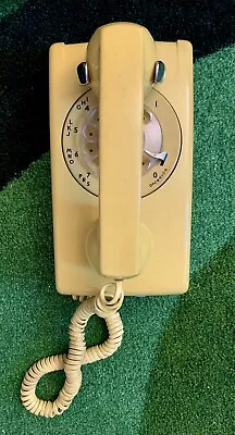 Western Electric Bell System Yellow Rotary Dial Wall Telephone Vintage CLEAN 70s • 99€