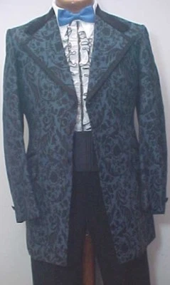 DE COLECCIÓN BROCADO AZUL Y NEGRO 4 piezas DELTON TUX ESMOQUIN GRADUACIÓN BODA HOMBRES 39R Foto 1 de 3