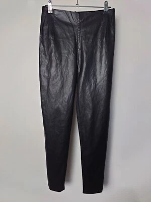 Pantalones ajustados Rundholz negros ajustados de cuero sintético elástico talla mediana  Foto 1 de 4