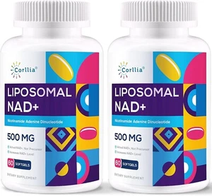 Liposomal NAD+ 500mg with TMG 250mg - Powerful Anti-Aging Softgels, 120 Count - Picture 1 of 9