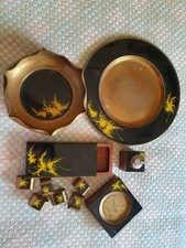 12 PEZZI IN OTTONE SMALTATO E DIPINTO ANNI 70