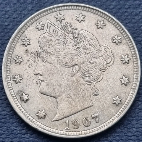 1907 Liberty Head Nickel 5c Higher Grade AU #56906 Cover