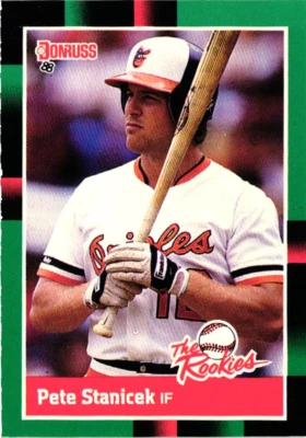 1988 Donruss The Rookies - #15 Pete Stanicek - Orioles - Image 1 of 2