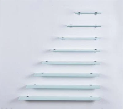 Glasregal Weiß Regal Glas 30–100 cm Wandregal Bad Küche Schweberegal Duschablage - Bild 1 von 4