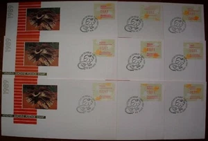 AUSTRALIA 1989 41c FRILLED NECKED LIZARD FRAMA FDC's x9 DIFFERENT POSTCODES - Picture 1 of 1