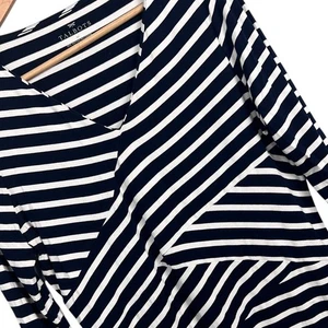 Camiseta para mujer Talbots M a rayas náutica preppy manga 3/4 informal clásica - Imagen 1 de 9