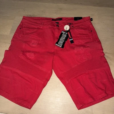Men’s shorts new lion dynasty size 42 Red Distressed Y2K Skater Baggy Relaxed - Image 1 of 4