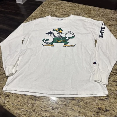 Notre Dame Fighting Irish Shirt Boys Size XL Long Sleeve Graphic Champion - Image 1 of 4