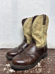 Botas de Trabajo Justin Stampede Para Hombre Talla 11 D Cuero Vaquero Marrón Occidental WK4660 - Imagen 1 de 12