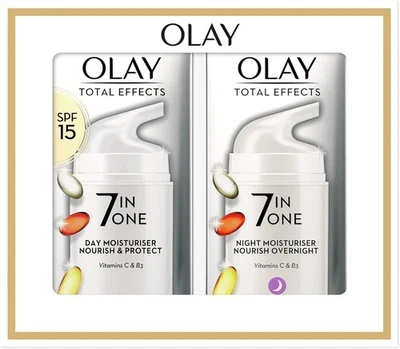 Olay Total Effects Anti-Ageing 7in1 Gift Set: Day Cream Moisturiser 37ml, Night