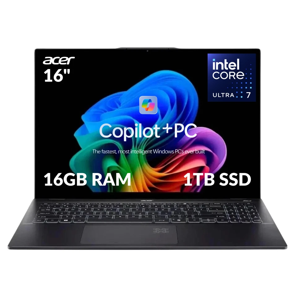 Acer Swift 16" AI Copilot + PC OLED Intel Ultra7 256V 16GB RAM 1TB SSD Reacondicionado Foto 1 de 4