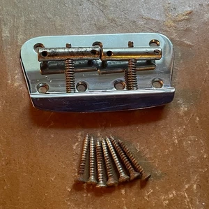 Vintage Fender Musicmaster Bass Bridge Chrome USA 1970's Music Master - READ - Picture 1 of 5